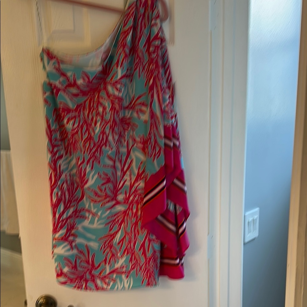 Lilly Pulitzer One Shoulder Dress - Pink and Blue